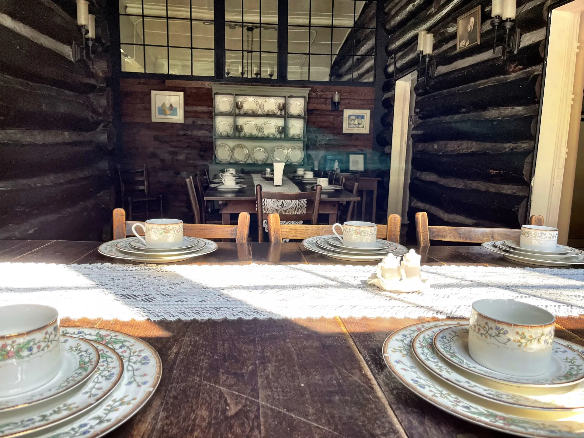 Historic dining room in the Big House with original china