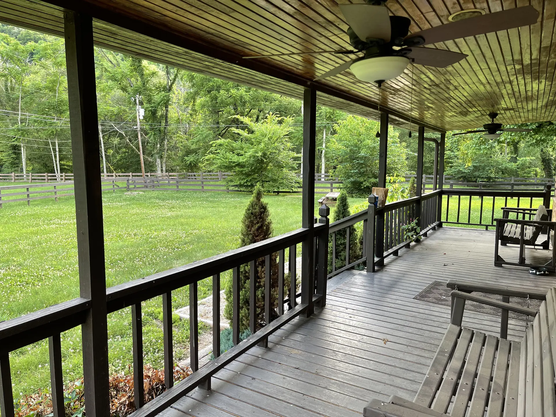 Porch view at the Livery, Wendover's event center